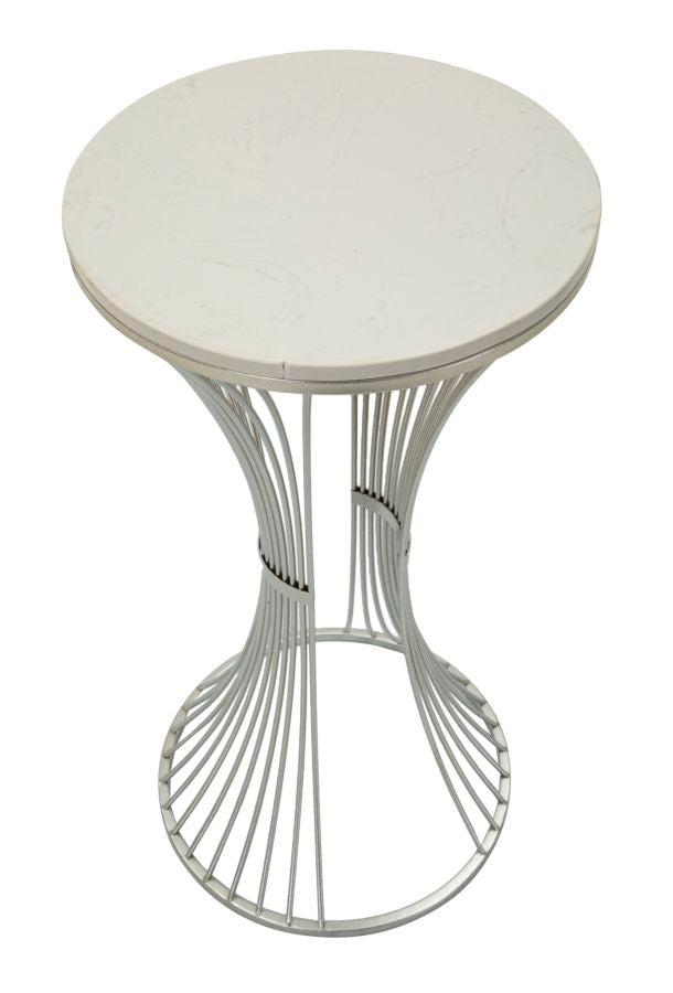 Runder Kunstmarmor Beistelltisch Metallbasis Funnel Modern