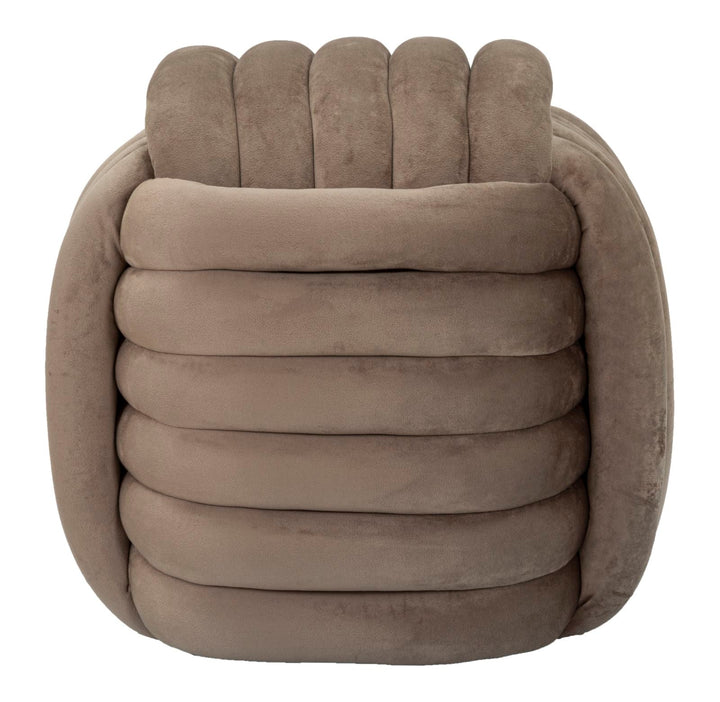 Grau Samt-Pouf Sofy Gepolsterter Akzentsitz
