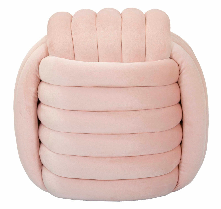 Rosa Samt-Pouf Sofy Gepolsterter Akzentsitz