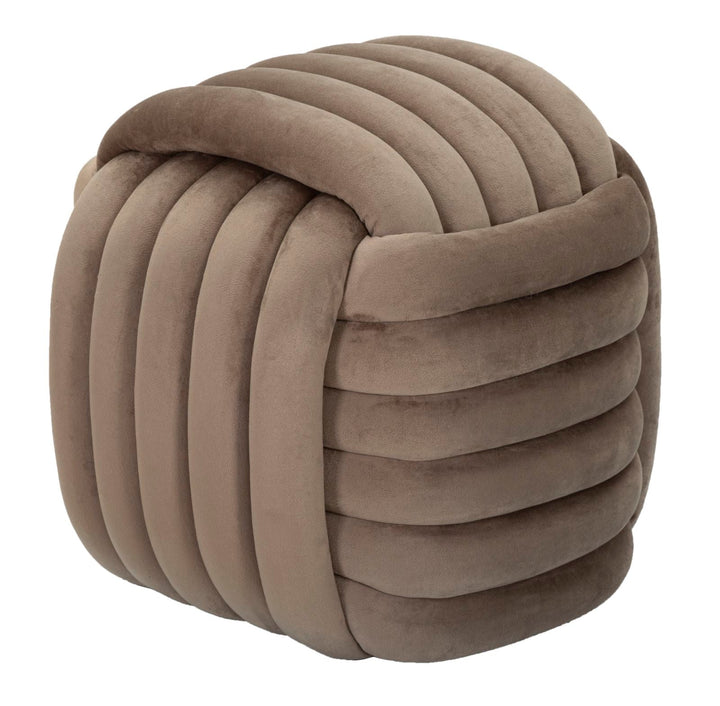Grau Samt-Pouf Sofy Gepolsterter Akzentsitz