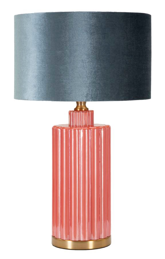 Grau Rosa Tischlampe Stoffschirm Helene Tower Kollektion