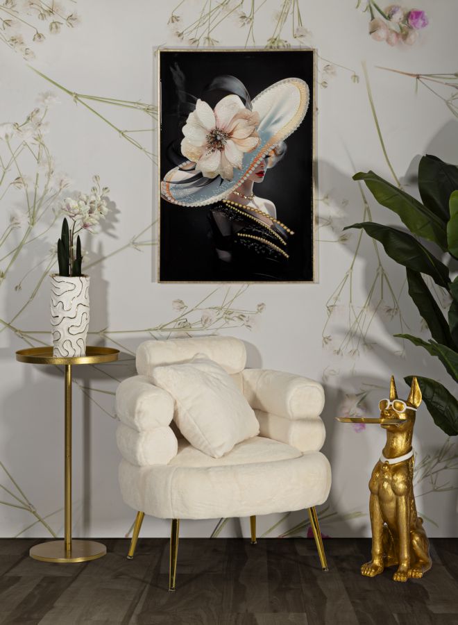 Creme Polster Sessel Mit Kissen Soffy Plus Akzentstuhl