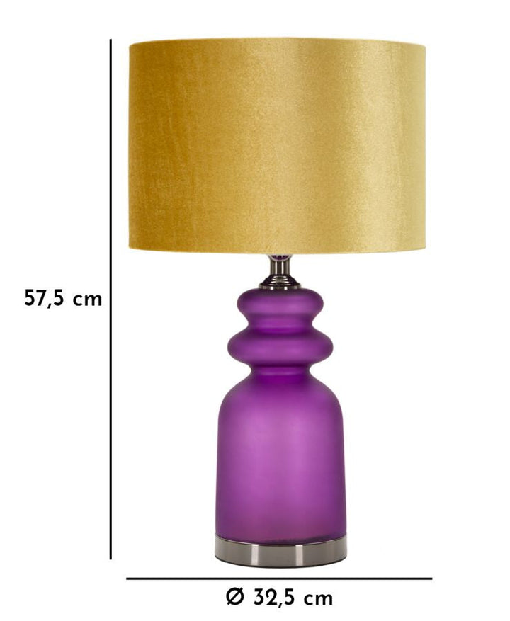 Gold Lila Tischlampe Stoffschirm Miiva Two Kollektion