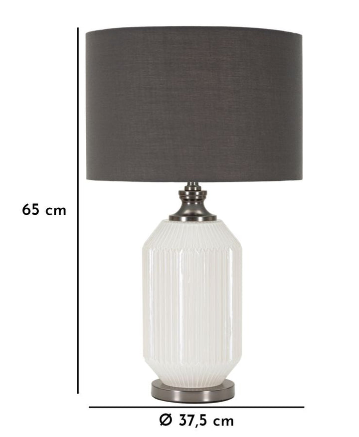 Schwarz Silber Tischlampe Stoffschirm Brighty Kollektion