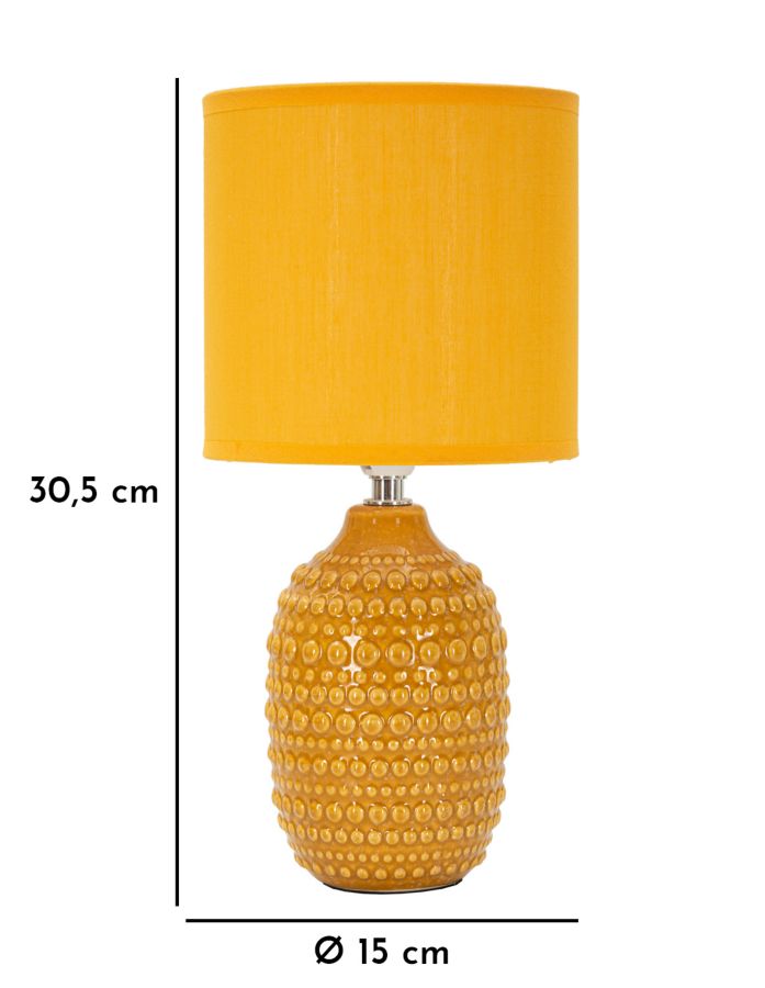 Senfgelb Keramik Nachttischlampe Stoffschirm Points Kollektion