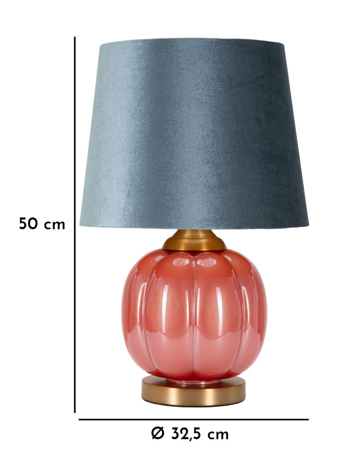 Blau Rot Tischlampe Stoffschirm Helene Ball Design