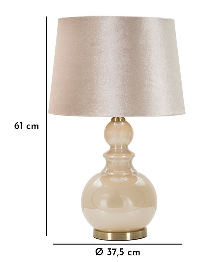 Gold Deko Tischlampe Stoffschirm Perly Tower Design