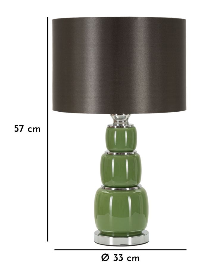 Schwarz Gruen Tischlampe Stoffschirm Eva Three Zeitgenoessisch