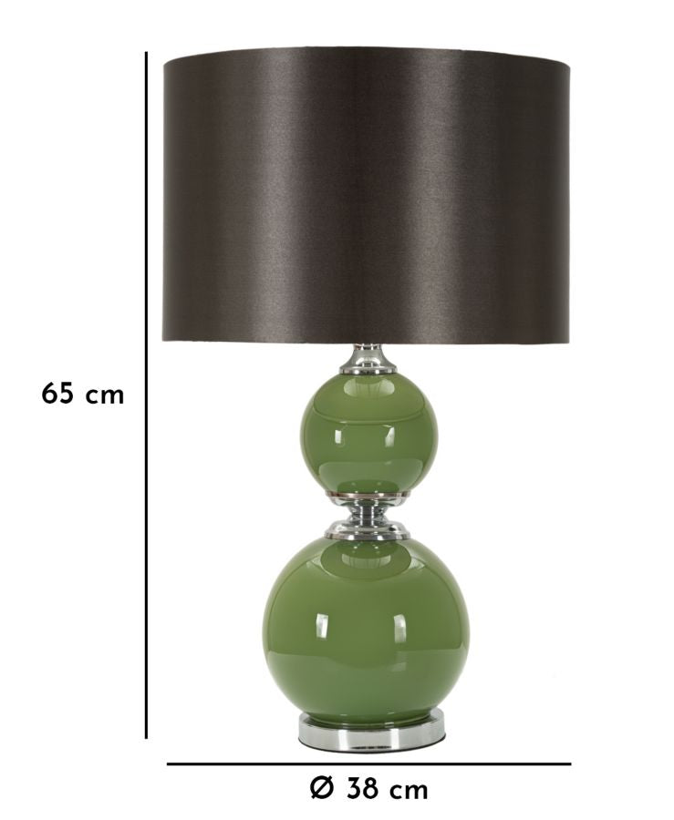 Schwarz Gruen Tischlampe Stoffschirm Eva Two Kollektion