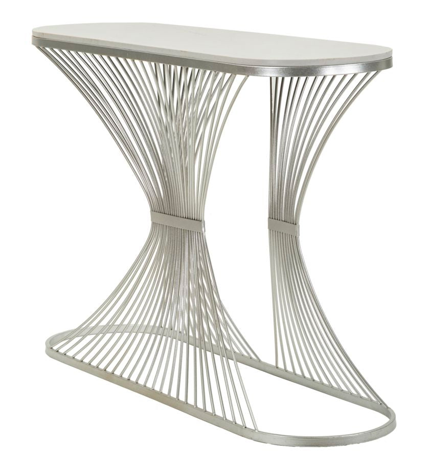Kunstmarmor Konsolentisch Metallrahmen Stripe Moderner Flur