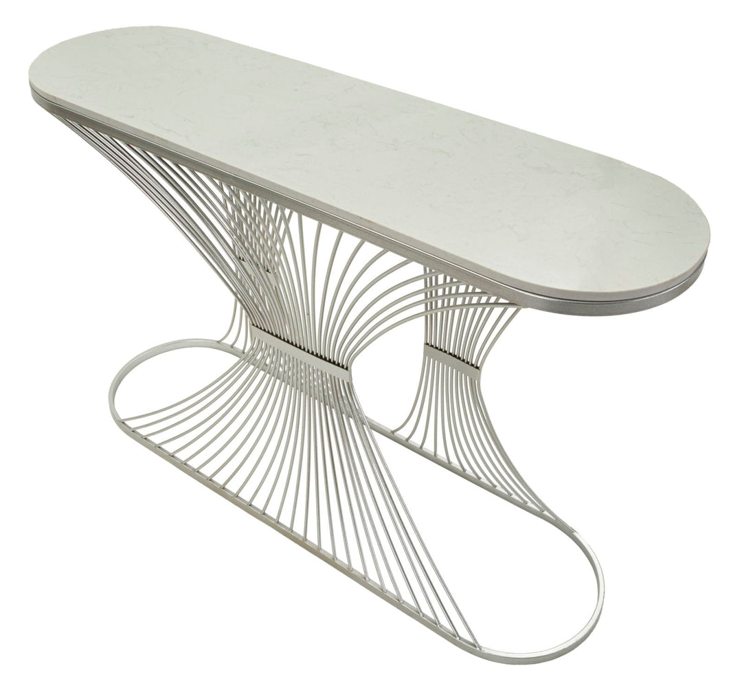Kunstmarmor Konsolentisch Metallrahmen Stripe Moderner Flur