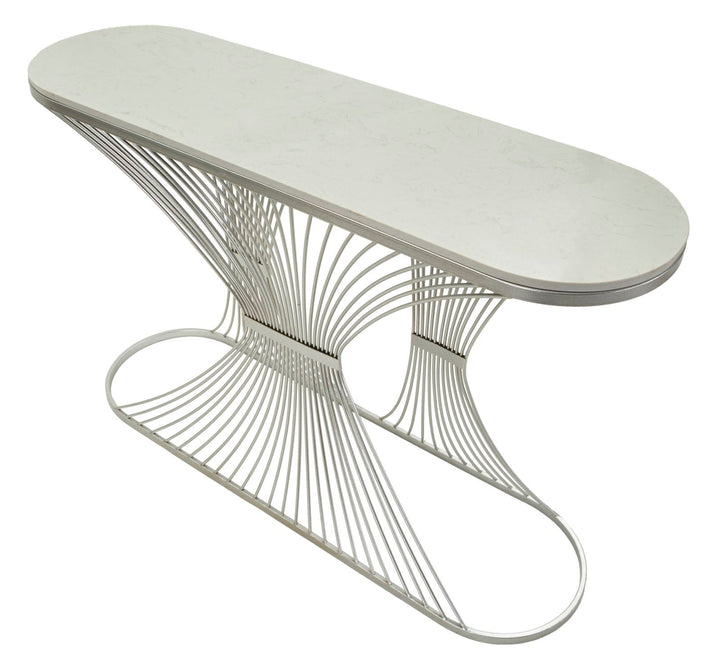 Kunstmarmor Konsolentisch Metallrahmen Stripe Moderner Flur
