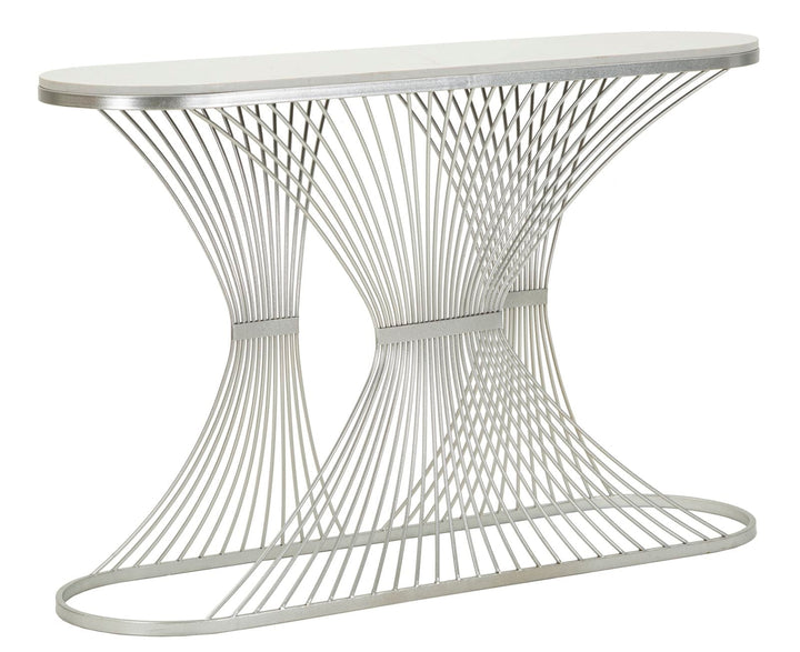 Kunstmarmor Konsolentisch Metallrahmen Stripe Moderner Flur