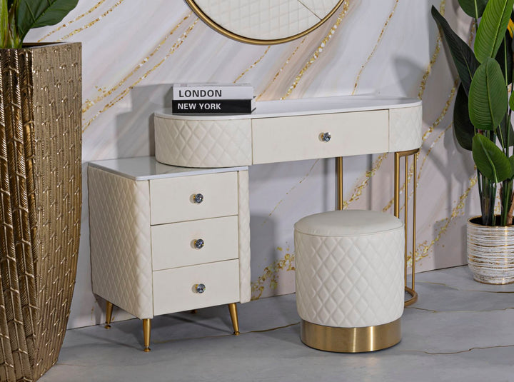 Runder Polsterhocker Mit Goldbasis Sharon Zeitgenoessischer Sitz