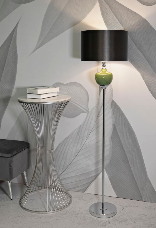 Schwarz Gold Stehlampe Stoffschirm Eva One Modernes Design