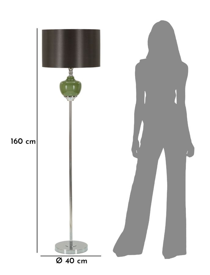 Schwarz Gold Stehlampe Stoffschirm Eva One Modernes Design