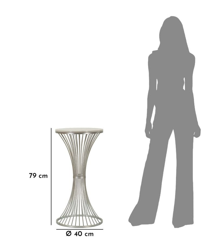 Runder Kunstmarmor Beistelltisch Metallbasis Funnel Modern