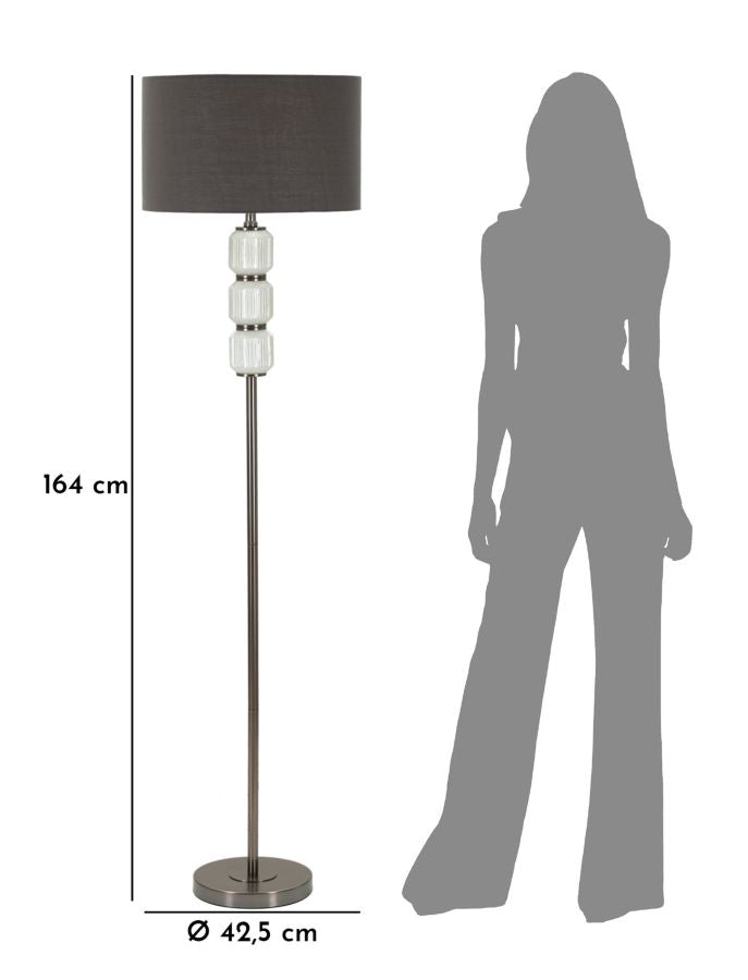 Weiss Silber Stehlampe Stoffschirm Bright One Modern
