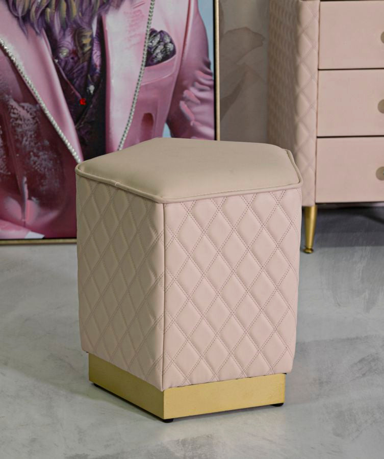 Fuenfeck Polsterhocker Mit Goldbasis Sharon Akzentsitz