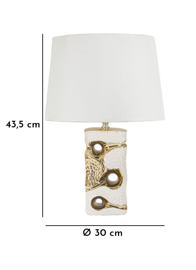 Weiss Gold Tischlampe Stoffschirm Florida Kollektion