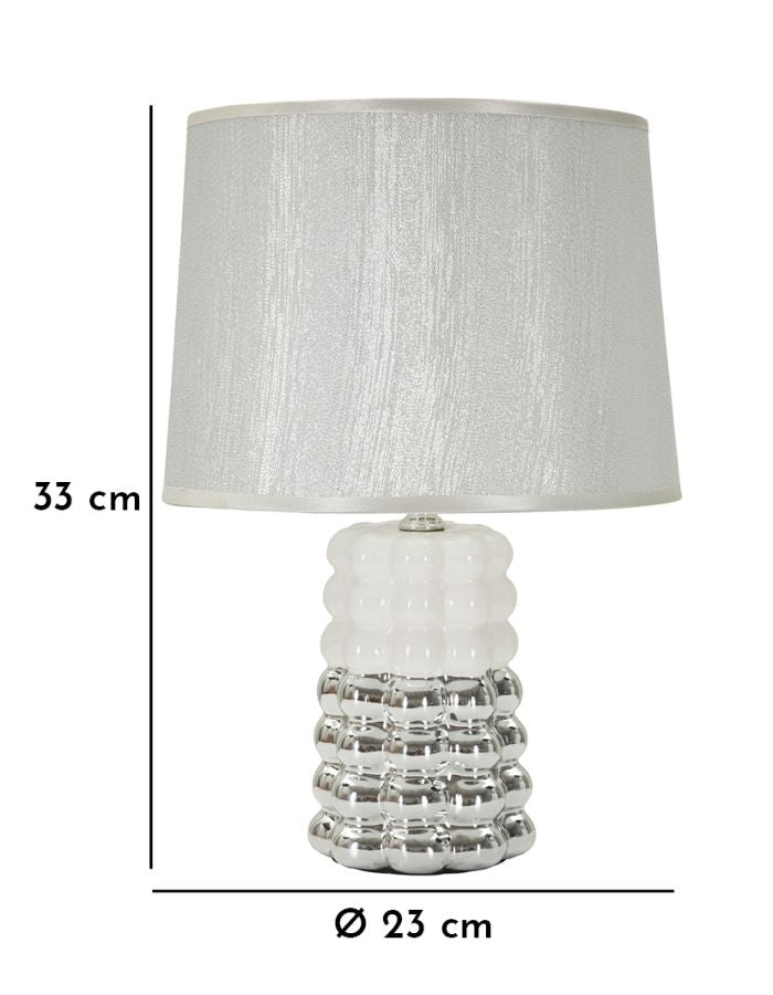Weiss Keramik Tischlampe Stoffschirm Lace Zeitgenoessisch