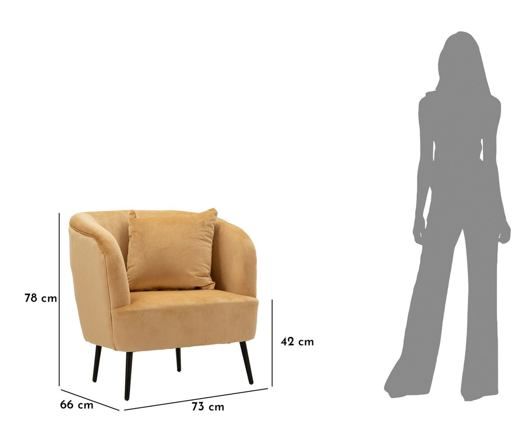 Beige Polster Sessel Mit Kissen Browy Akzentstuhl