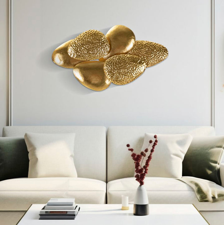 Gold Metall Wandleuchte Seemuschel Design Zeitgenoessischer Stil