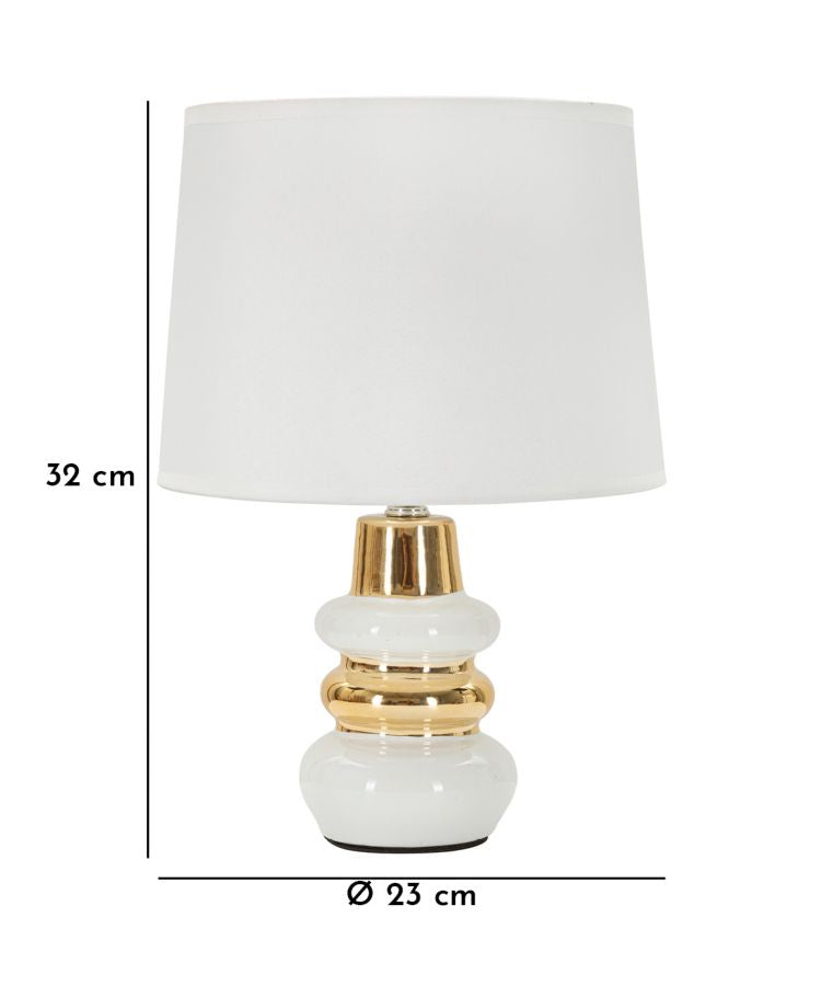 Weiss Gold Tischlampe Stoffschirm Liara Kollektion