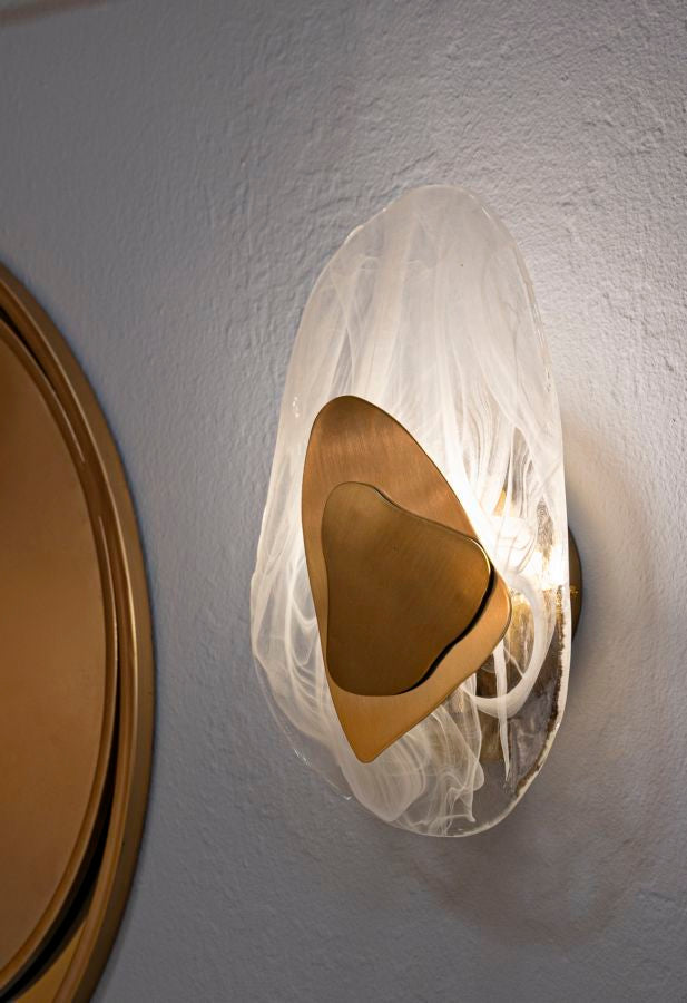 Gold Weiss Wandleuchte Wellen Design Ocean Kollektion