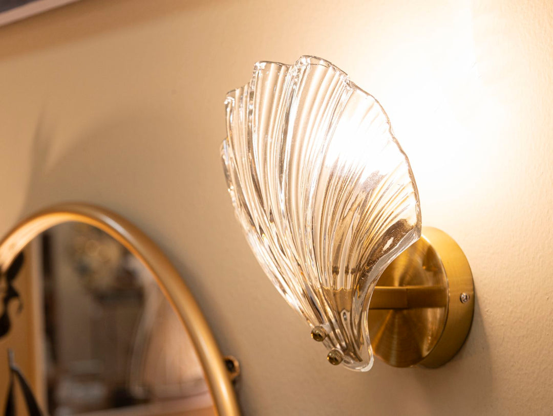 Gold Weiss Wandleuchte Muschel Design Dekorative Muro