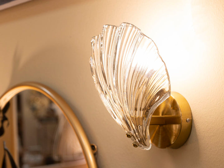 Gold Weiss Wandleuchte Muschel Design Dekorative Muro