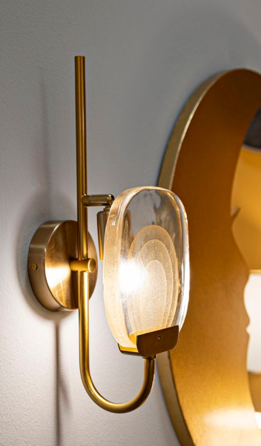 Gold Braun Wandleuchte Runder Schirm Softy Modernes Design