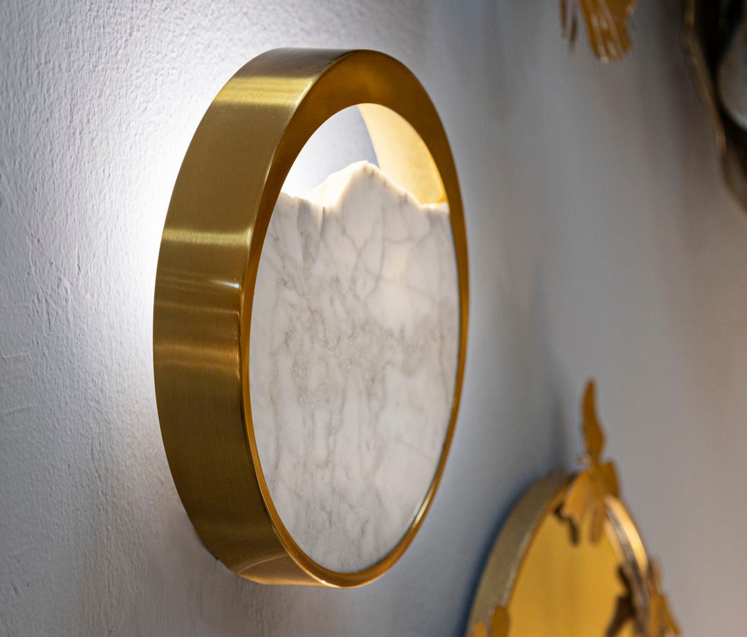 Gold Weiss Wandleuchte Marmor Effekt Dekorativer Akzent