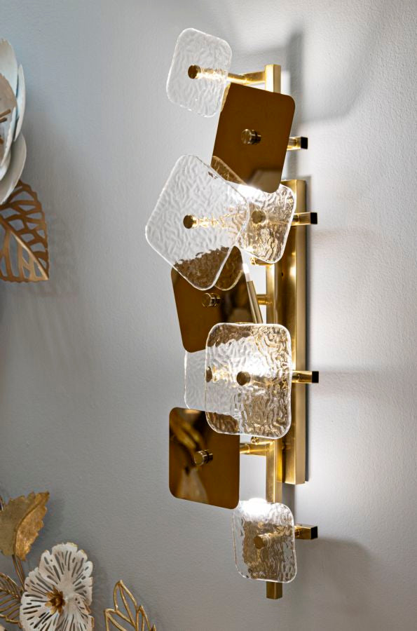 Gold Glas Wandleuchte Geometrisches Design Glassy Kollektion