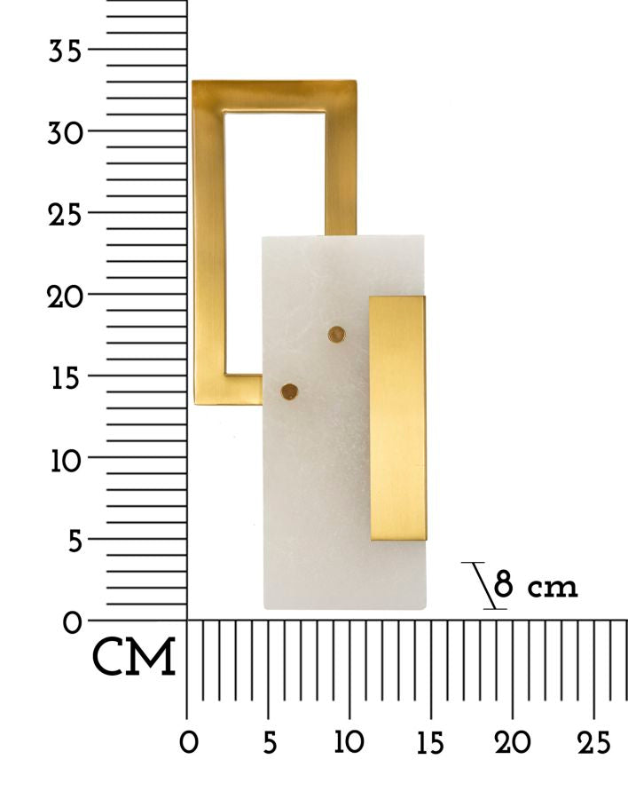 Gold Rechteck Wandleuchte Weisser Schirm Cube Zeitgenoessisch