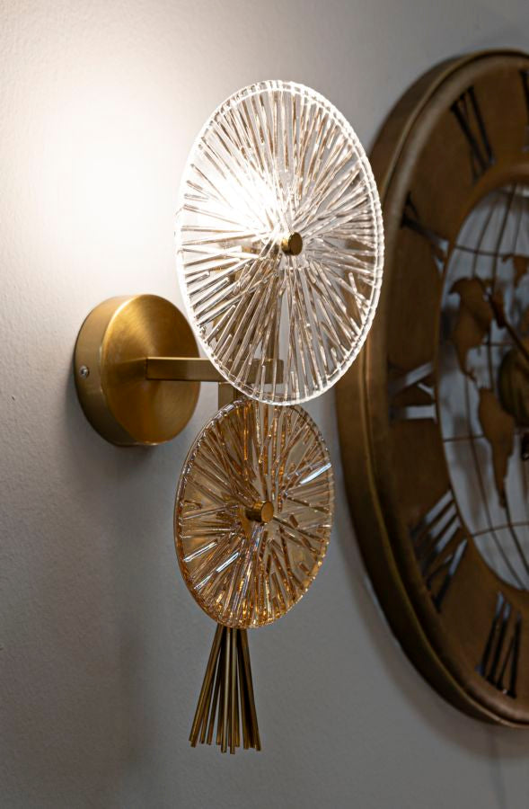 Gold Silber Wandleuchte Sonnenstrahl Design Sunrise Modern