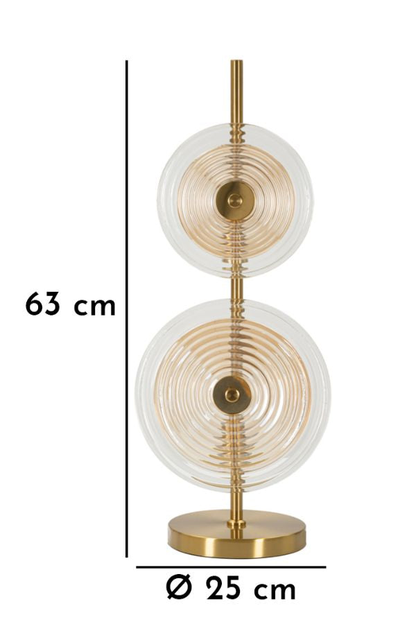 Gold Glas Tischlampe Weisse Scheiben Venice Kollektion