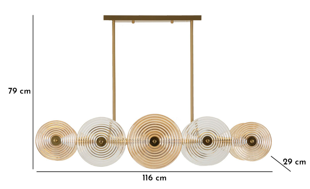 Gold Glas Deckenlampe Mehrere Schirme Venice Kollektion