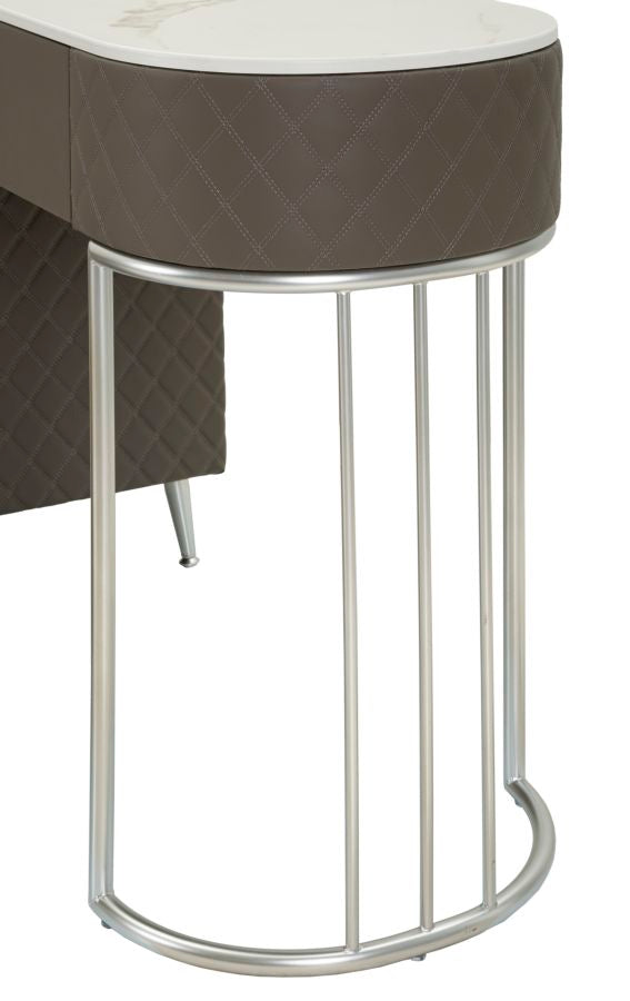 Grau Schminktisch Mit Hocker Silberbeine Sharon Modern (Marmorplatte)