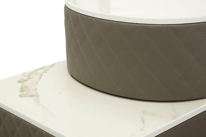 Grau Schminktisch Mit Hocker Silberbeine Sharon Modern (Marmorplatte)