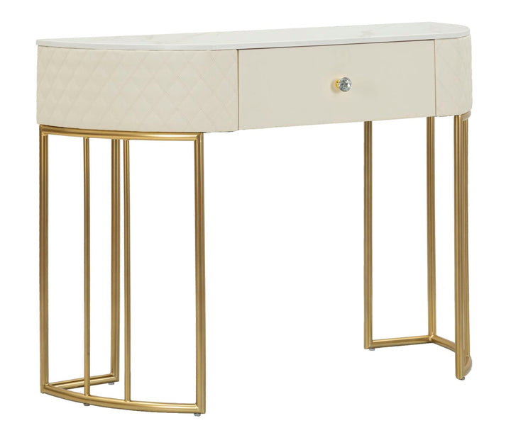 Weiss Konsolentisch Mit Goldbeinen Sharon Moderner Flur (Marmorplatte)