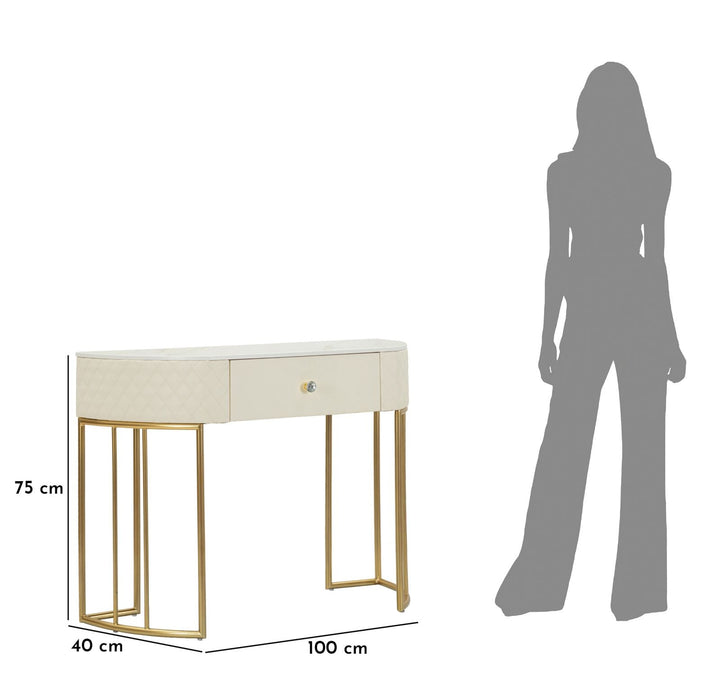 Weiss Konsolentisch Mit Goldbeinen Sharon Moderner Flur (Marmorplatte)