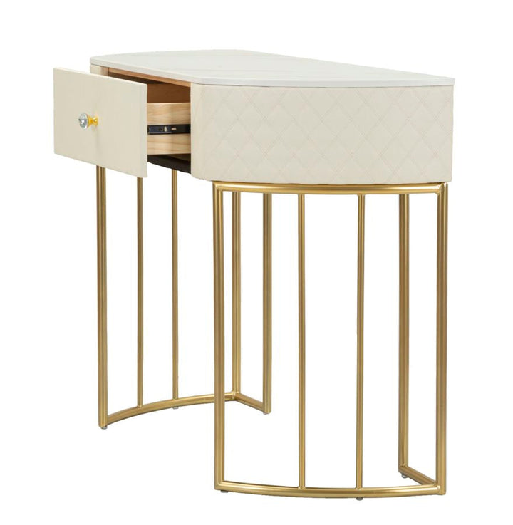 Weiss Konsolentisch Mit Goldbeinen Sharon Moderner Flur (Marmorplatte)