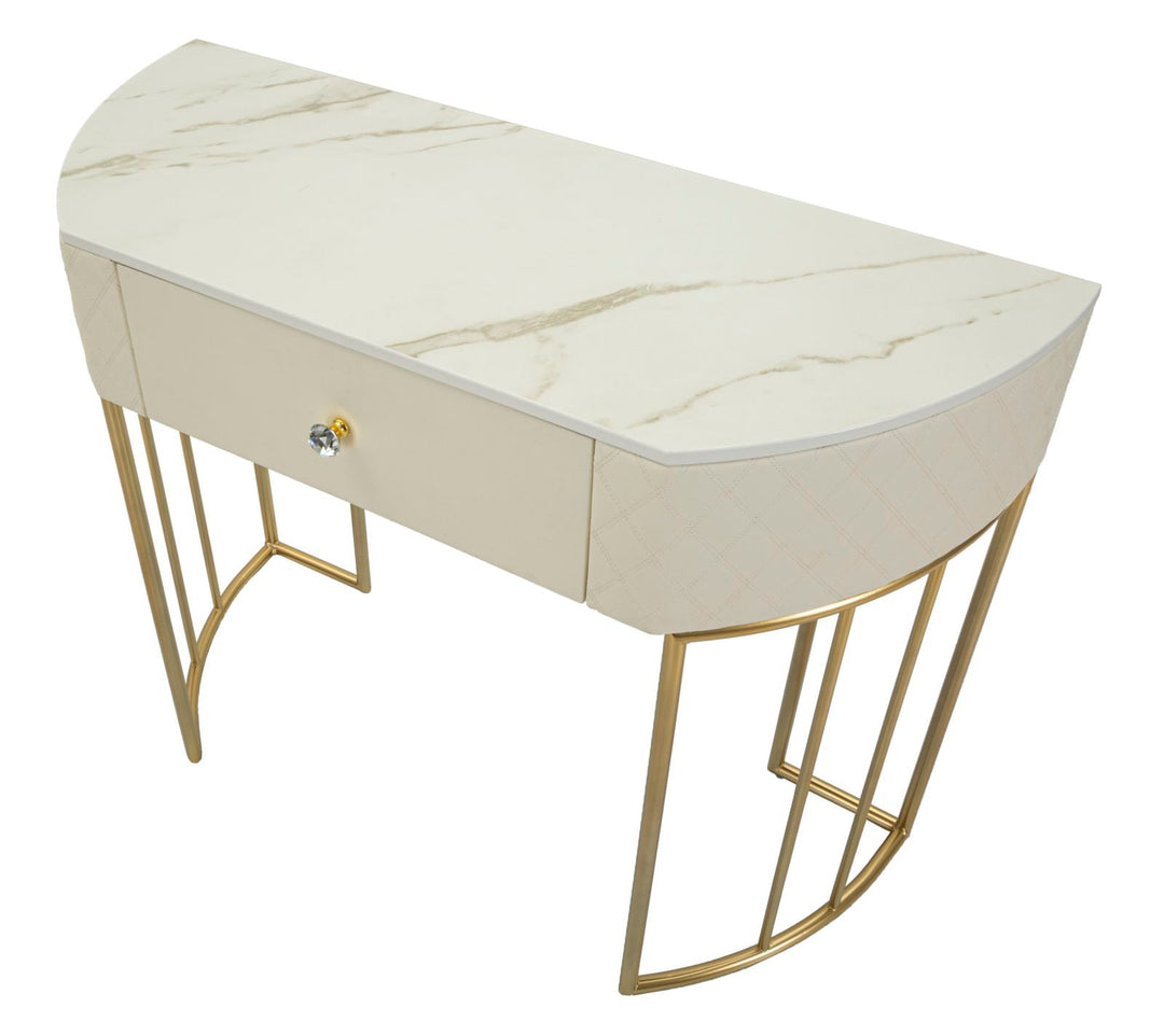 Weiss Konsolentisch Mit Goldbeinen Sharon Moderner Flur (Marmorplatte)