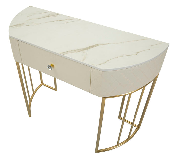 Weiss Konsolentisch Mit Goldbeinen Sharon Moderner Flur (Marmorplatte)
