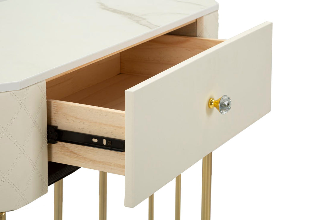Weiss Konsolentisch Mit Goldbeinen Sharon Moderner Flur (Marmorplatte)