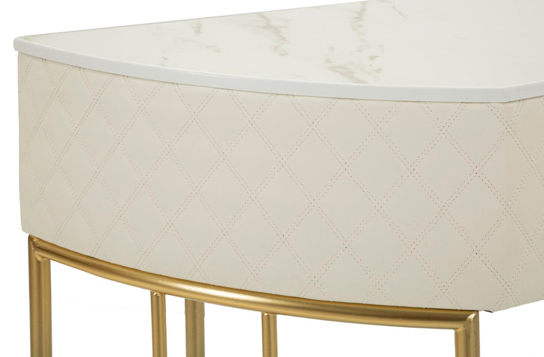 Weiss Konsolentisch Mit Goldbeinen Sharon Moderner Flur (Marmorplatte)