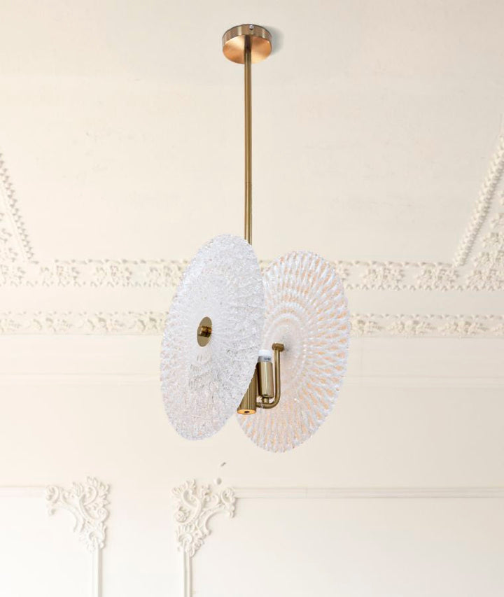 Gold Glas Deckenlampe Weisse Scheiben Modernes Design