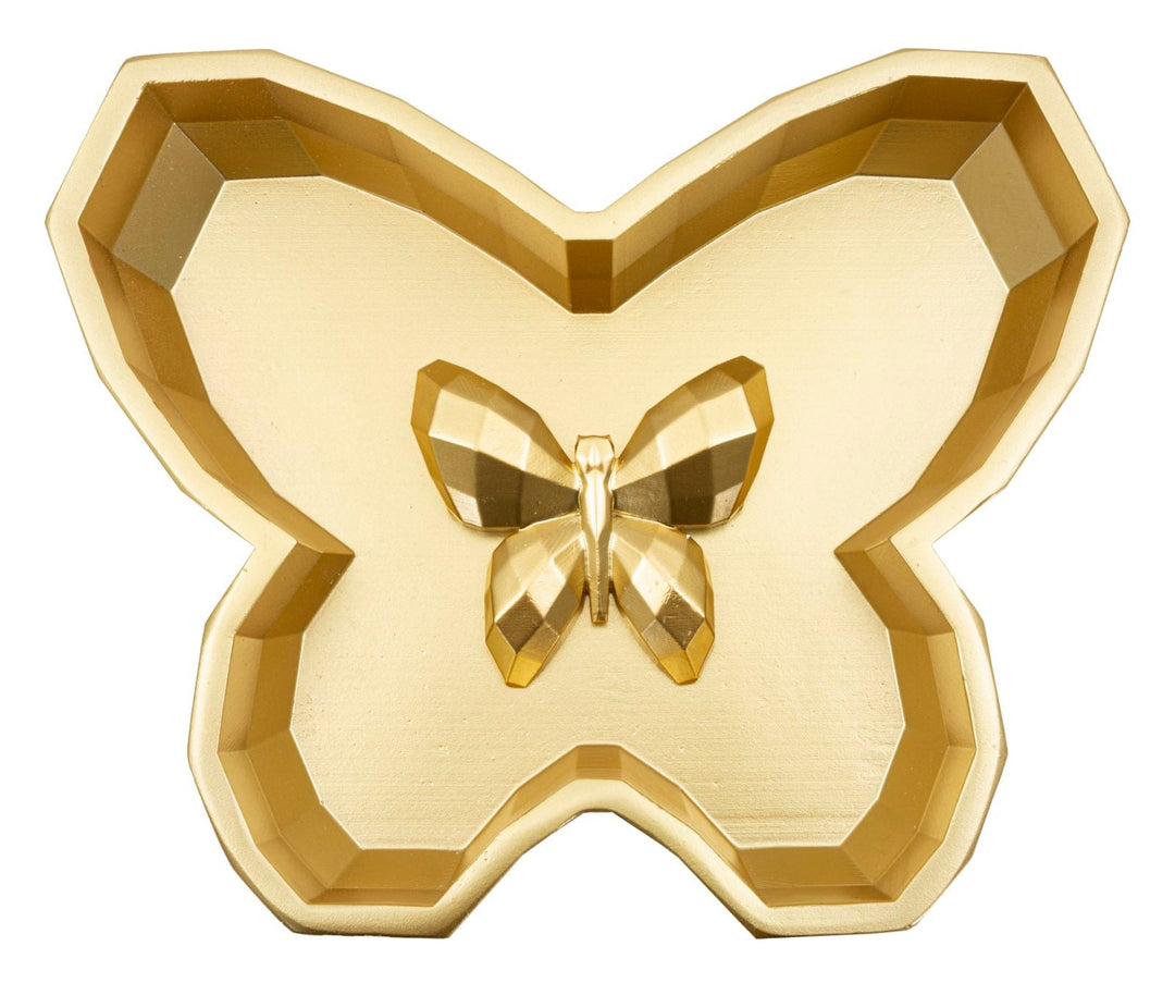 Gold Schmetterlings Tablett Dekorativer Akzent