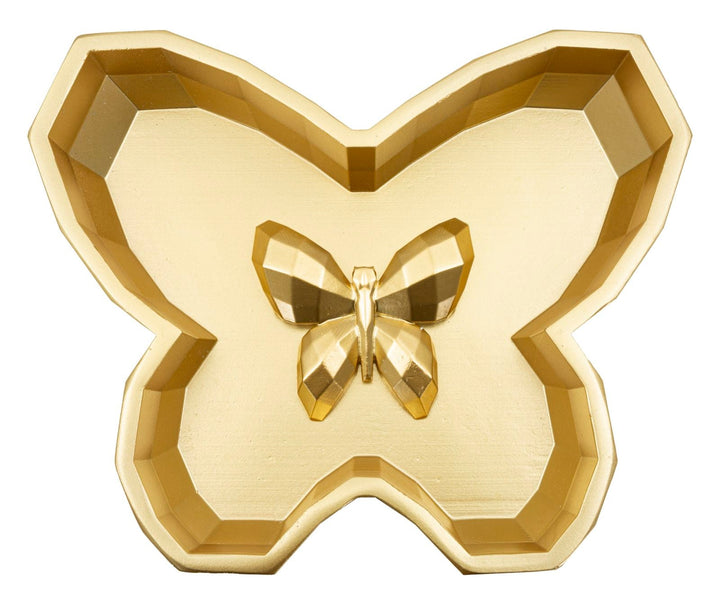 Gold Schmetterlings Tablett Dekorativer Akzent